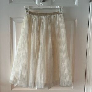 Cat & Jack Cream & Gold Specks A-Line Skirt with Gold Waistband